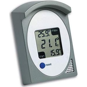 TFA Dostmann Digitale thermometer, voor binnen of buiten, maximale en lage waarden, spatwaterdicht.