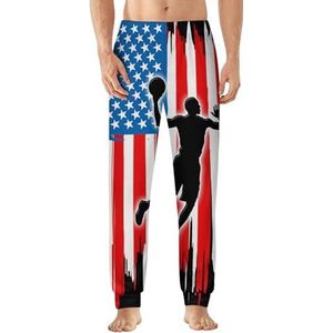 Amerikaanse vlag basketbal heren pyjama broek zachte lounge bodems lichtgewicht slaapbroek