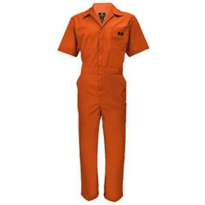 Natural Uniforms Heren overall met korte mouwen met ritssluiting, ORANJE, XX-Large