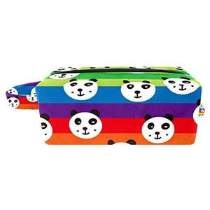 Cosmetische tas,kleine handtas make-uptas voor damesportemonnee,Regenboog schattige Panda,make-uptasjes voor op reis