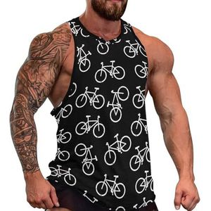 Mountainbikes Heren Tank Top Grafische Mouwloze Bodybuilding Tees Casual Strand T-Shirt Grappige Gym Spier
