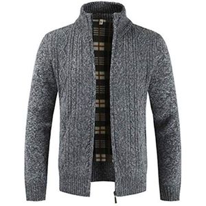 PPPPA - Herenvest - Dikke Trui - Met Volledige Ritssluiting - Opstaande Kraag - Warme Fleece Gevoerde Winterjas