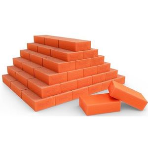 Moray Mini Nagelbuffer Blokken - 180/240 Grit Professionele Salon Oranje Buffers - Buff Nails Voorafgaand aan het aanbrengen van Gel Polish, 50 Count