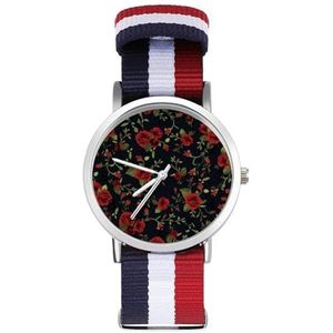Red Rose Automatisch Horloge Voor Mannen Vrouwen Mode Quartz Horloge Armband Polshorloge voor Thuiskantoor