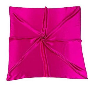 World of Shawls Satijn Zijde Vierkante Plain Hoofd Hals Sjaal Wrap Groot 90 cm X 90 cm, roze (hot pink), 90 x 90 Cms