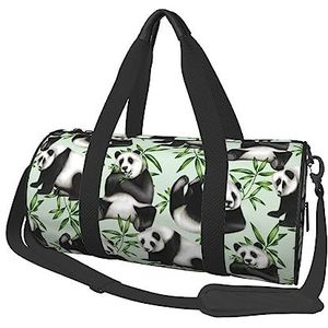 Panda bamboe ronde sporttas grote capaciteit reizen plunjezak, duurzame ronde reizen sport tassen, zwart, één maat, Zwart, Eén maat