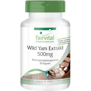 Fairvital | Wild Yam extract capsules 500mg - HOOG GEDOSEERD - VEGAN - 90 capsules - gestandaardiseerd op 20% diosgenine