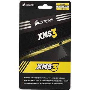 Corsair CMX4GX3M1A1600C11 XMS3 4 GB (1x4 GB) DDR3 1600 Mhz CL11 Prestaties Desktop-geheugenmodule