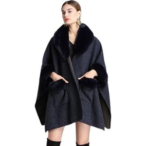 Rolstoel kleding Winter Poncho Cape Coat, Vrouwen gebreide mantel Poncho, Fashion Oversize vesten (Color : H)