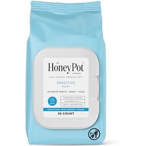 The Honey Pot Company - Feminine Wipes - Daily PH Balancing, Fragrance & Sulfate Free Feminine Care Wipes for Intimate Parts, Body, or Face. At Home or On the Go Cleansing Wipes - Sensitive 30 ct.