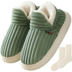 Pluffi Slipper Booties, Pluffi The Cozy Stylish Slipper Warme Pluche Voering Pantoffels For Dames En Heren(Green,42-43)