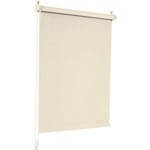 Sonello Verduisterend rolgordijn Klemmfix zonder boren 60cm x 130cm crème Klemmfix rolgordijnen met zijkoord voor ramen en deuren klemrolgordijn zonwering ondoorzichtig verduistering Easyfix