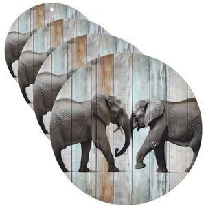 Olifant op hout auto luchtverfrissers kaarten set van 4 stuks gepersonaliseerde auto verfrissers geschenken voor mannen vrouwen auto aromatherapie tabletten opknoping geurkaarten voor kledingkast