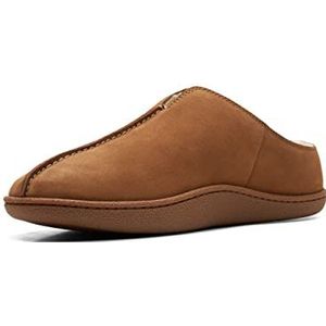 Clarks Heren warm gevoerde muilezel pantoffels Home Muilezel, Tan suede, 42 EU