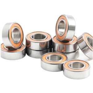 FUSHI MR126 ZZ-lagers, 6 x 12 x 4 mm (10 stuks), MR126ZZ, MR126Open, MR126RS voor high-speed videokaart voor motor, oranje (MR126RS Oranje)