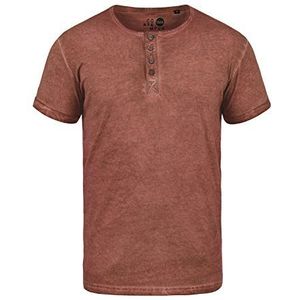 !Solid SDTihn T-shirt met korte mouwen voor heren, met opa-hals, bruin (fox brown 6792), M