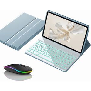 Toetsenbordhoes voor Honor Pad Magic 13-inch, Magnetisch Afneembaar Draadloos Achtergrondverlichting Toetsenbord met Bluetooth Muis,Blauw