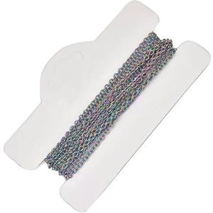 2 meter 1,2/1,5/2,0/2,5 mm regenboogkleurige schakelketting roestvrijstalen kinketting voor ketting sieraden DIY maken-kleurrijk-1,5 mm 2 meter