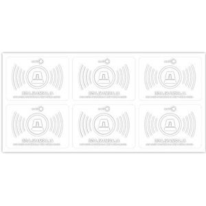 6-delige set stickers alarmsysteem - Transparant - 5 x 3,5 cm - Voor raam en deur