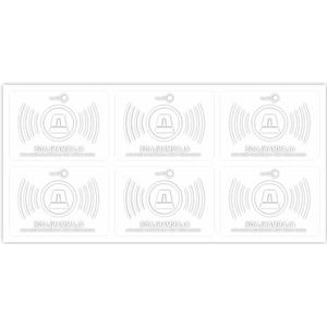 6-delige set stickers alarmsysteem - Transparant - 5 x 3,5 cm - Voor raam en deur