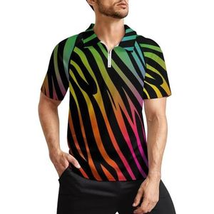 Regenboog Zeepaardje Patroon Heren Golf Polo Shirts Klassieke Fit Korte Mouw T-Shirt Gedrukt Casual Sportkleding Top S