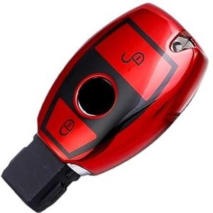 Sleutelbehuizing Autosleutel Case Cover Shell Fob TPU Sleutelhanger Voor A C E S G Klasse GLA CLA GLK GLC CLS W204 W463 W176 W251 W205 AMG Autosleutelhoesje(2 button red cover)
