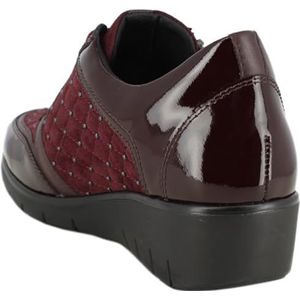 Doctor Cutillas - 60329 zwart - leren schoen met wighak, ritssluiting en elastisch koord, rubberen zool, voor: dames, Bordeaux, 37 EU