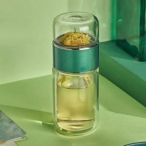 Theewaterscheidingsbeker, 280 Ml Mooi Uiterlijk Borosilicaatglas Siliconen Afdichtring Glazen Waterflessen voor Thuis (Groente)