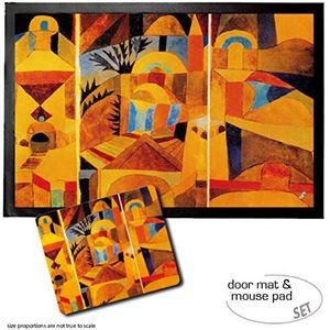 1art1 Paul Klee, The Temple Garden, 1920 Deurmat (60x40 cm) + Muismat (23x19 cm) Cadeauset