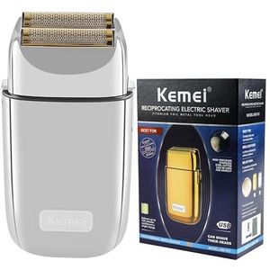 KEMEI Metalen Professionele Dubbele Elektrische Scheerapparaat Voor Mannen Elektrische Scheermessen Kapper Levert Haar & Baard Trimmer Draadloze Oplaadbare