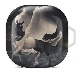Yin Yang Pegasus oordopjes hoesje compatibel met Samsung hard shell beschermhoes wit stijl