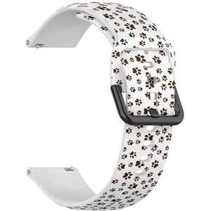 Compatibel met Fossil Women's Gen 5E 42mm / Gen 6 42 mm, Fossil Venture Gen 4 HR/Gen 3 Vrouwen Mannen, 18 mm (Kat Hond Bruine Pootafdrukken) 18 mm Zachte Siliconen Sportband Armband Strap, Siliconen,