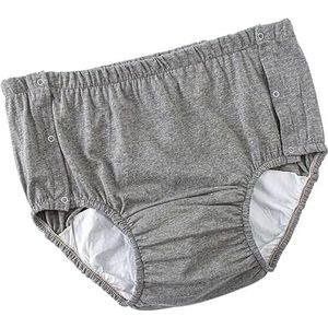 Matige urine-incontinentieslips, incontinentie-ondergoed met opening, lekvrij wasbaar en herbruikbaar Ouderenincontinentiebescherming Luiers Ondergoed (Color : Grey, Size : X Large)