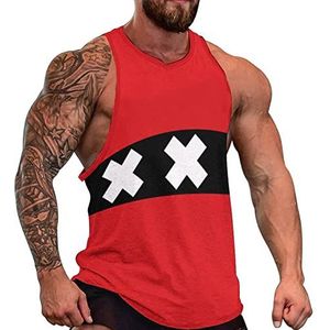 Amsterdam City Flag heren tanktop mouwloos T-shirt pullover gym shirts workout zomer T-shirt