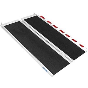LIEKUMM Rolstoelhelling, drempelhelling voor trappen, deuren, mobiliteitsscooter, inklapbare helling voor rolstoel met antislip oppervlak (MR607WL-4) 120 x 72 x 5 cm
