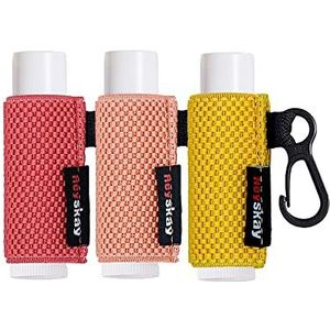 HEYSKAY Lippenbalsem Houder Mouwen Sleutelhanger Chapstick Elastische Mouwen (Roze/Watermeloen/Geel)