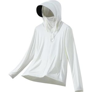 Vrouw Zonbescherming Kleding Vrouwelijke Jassen Zomer Dames Dunne Lange Mouw Buitensporten Met Capuchon Beschermen(Color:#5,Size:M)