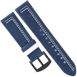 yeziu Women Men Watch Strap Retro Leather Wristband For Huawei Watch 3(Color:Blue,Size:20mm)