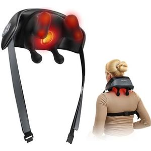 BOB AND BRAD iNeck Pro Shiatsu Nekmassageapparaat voor Pijnverlichting met 4D Kneedmassage, Verwarmend, Lichtgewicht & Draadloos Nek Schouder Rug Massageapparaat, Cadeau voor Vrouwen Mannen Mama Papa