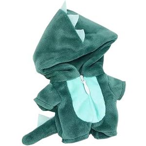 niannyyhouse 10 cm pluche poppenkleding dinosaurus haaien onesies losse bodysuit zachte gevulde pluche speelgoed aankleedaccessoires (groen)