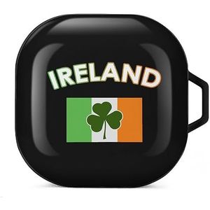 Ierland Ierse vlag groen St. Patrick's Day oortelefoon hoesje compatibel met Galaxy Buds/Buds Pro schokbestendig hoofdtelefoon hoesje zwart stijl