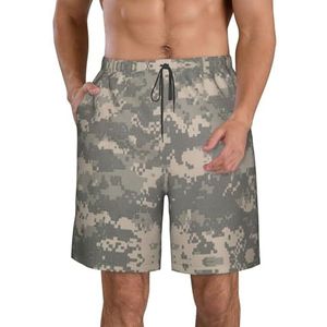 Leger Digitale Camouflage Print Heren Zwemmen Board Shorts Zwembroek Trunks Badmode Sneldrogende Surfen Strand Essentiële Zomer, Leger Digitale Camouflage, XXL