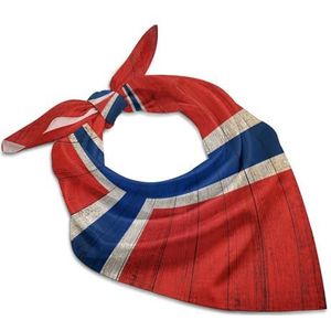 Noorwegen vlag op grunge houten vrouwen vierkante zijde gevoel sjaal halsdoek bandana hoofdsjaals zonnebrandcrème sjaal wrap 45,7 cm x 45,7 cm