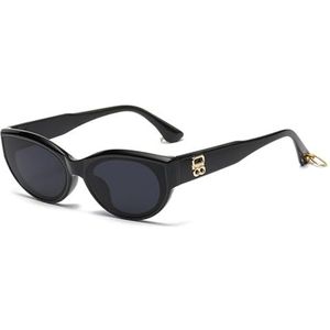 Retro cat eye sunglasses for women, concave shape, sunglasses, men, fashionable oval sunglasses (Color : White, Size : 5.5inx1.7inx2.2in)