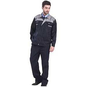 Veiligheidsoveralls, Werkkleding for heren Jas en broek(Navy and gray9,XXL)