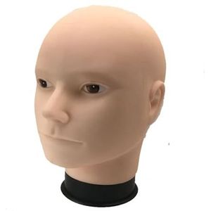 Grote mannelijke hoofdpop mannequin hoofd trainingshoofd met standaard for pruiken maken display kapper haarstylist training praktijk(Nomakeup55cm)