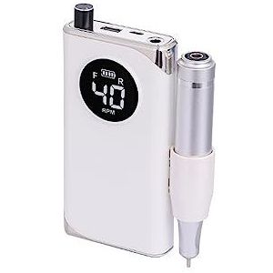 Elektrische nagelvijl, 40000 RPM nagelboormachine, draagbare elektrische nagelschuurmachine for manicure-freesset, gellakverwijderaargereedschap voor zowel natuurlijke als kunstnagels (Color : White