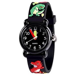 Dodosky Peuter Horloges voor Meisjes - Beste Speelgoed Geschenken voor Meisjes Leeftijd 3 4 5 6 7 8, Zwarte dinosaurus, 21cm, Japans