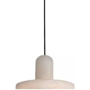 LANGDU Halverwege de eeuw kroonluchter marmeren kap natuursteen plafond hanglamp Scandinavische moderne witte hanglamp for keukeneiland studeerkamer woonkamer bar(Size:18CM)