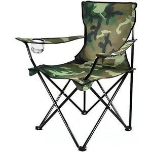 Klapstoel Campingstoel Camping Klapstoel Met Armleuningen Draagbare Bank Voor Vissen Strand Tuin Toeristische Lounge Kruk Strandstoel Outdoorstoel (Color : Camouflage, Size : 50 * 50 * 80cm)